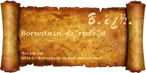 Bornstein Árpád névjegykártya